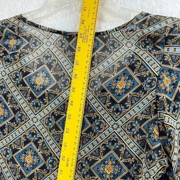 VTG Altar'd State Top S Paisley Print Sheer Bell Sleeve Cottagecore Medieval - Picture 6 of 12